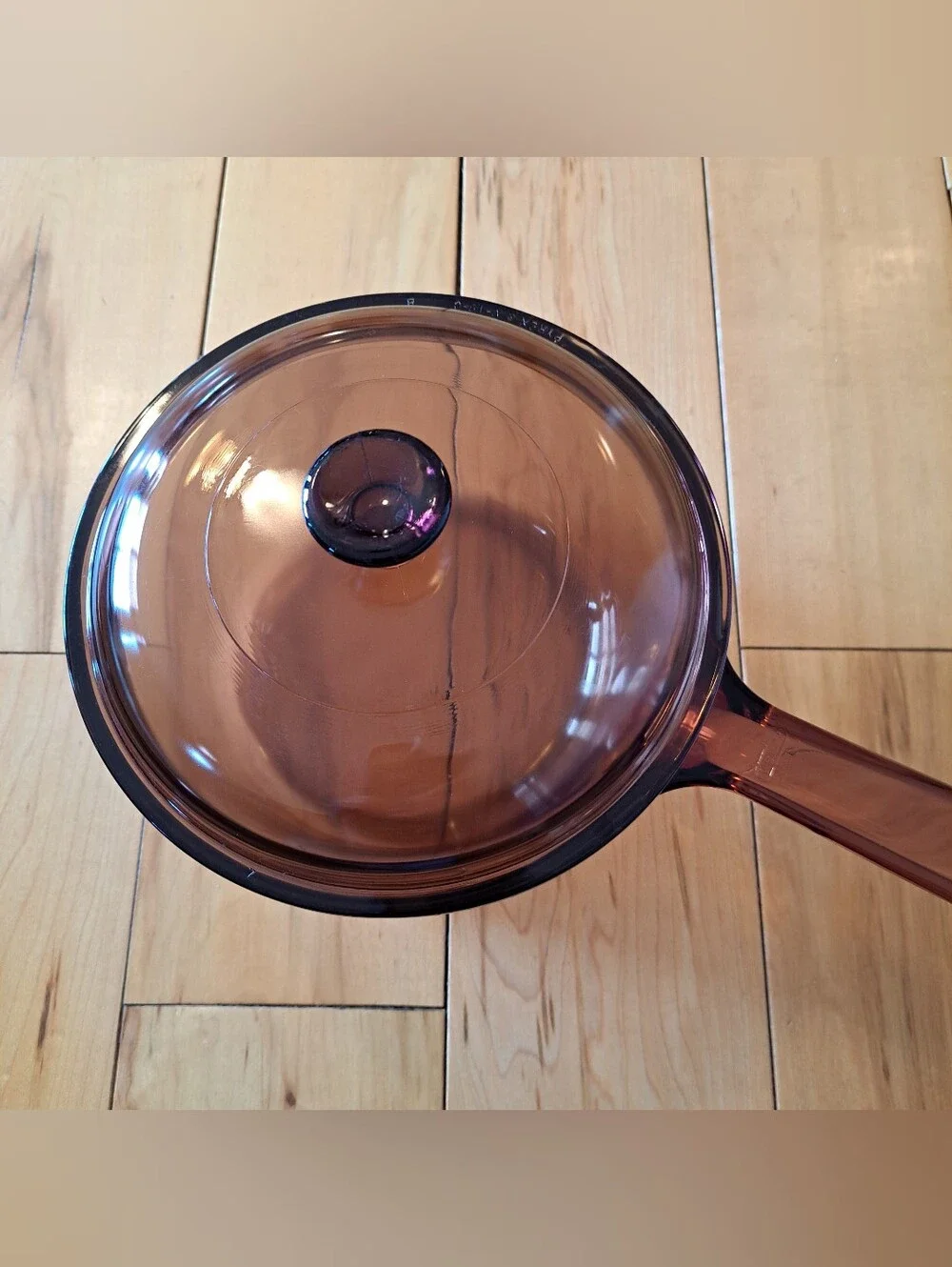 PYREX VISION Corning Ware Amber Glass Sauce Pan 1.5 L Cookware Pot With Lid USA